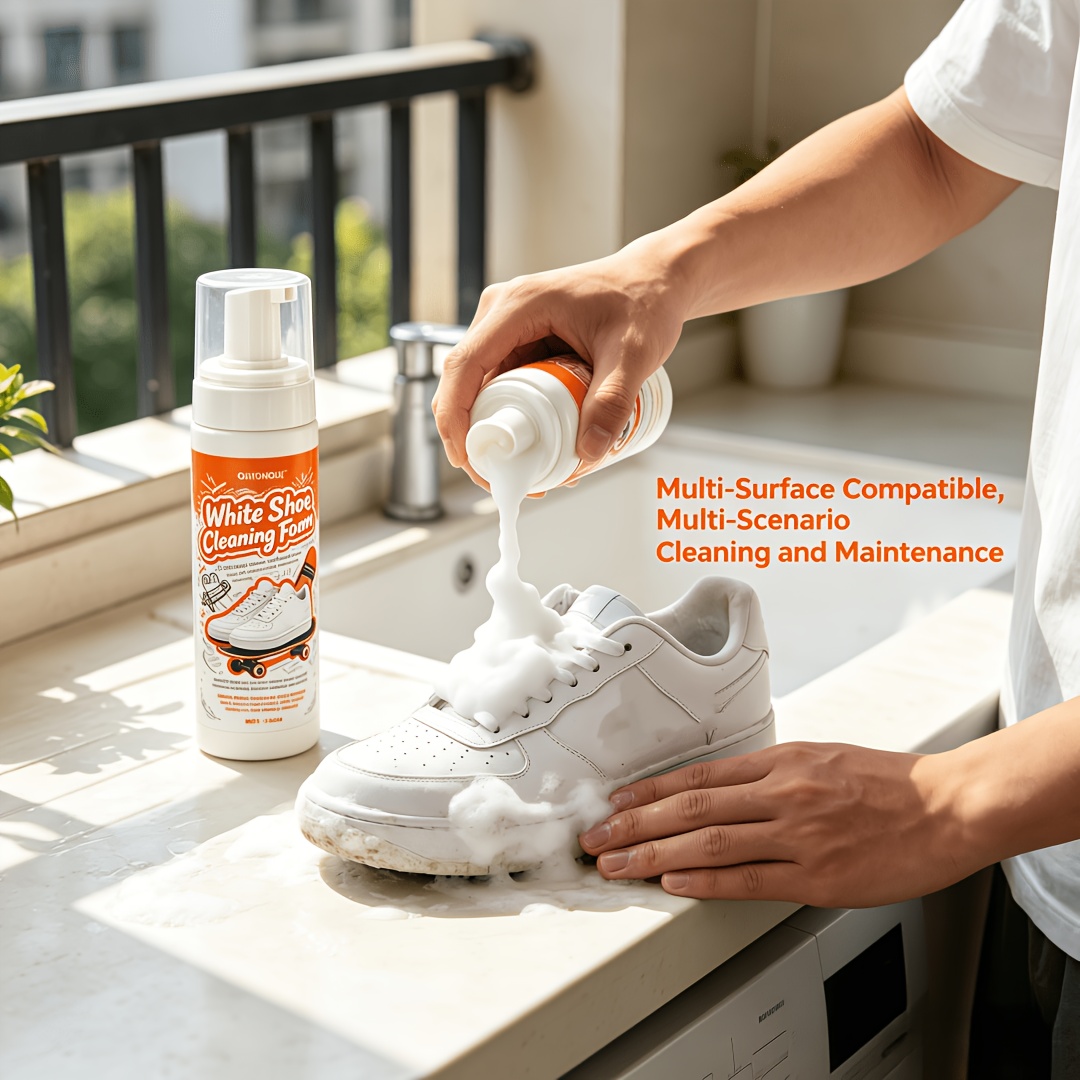 Sneaker Care White - 휴대용 무세척 화이트 슈즈 클리너 폼,