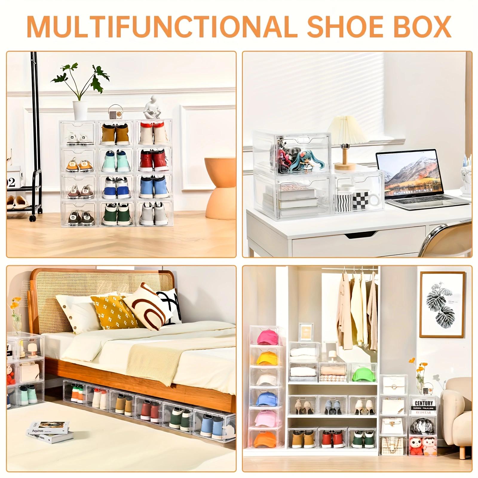 자석 도어가 있는 쌓을 수 있는 플라스틱 신발 상자,  - Shoe Box Display 리뷰 및 가격